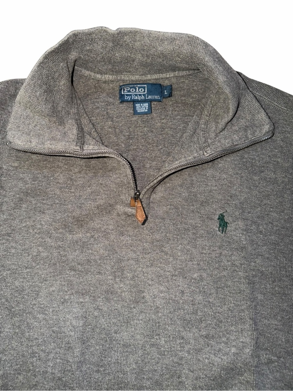 Polo Ralph Lauren Quarter Zip Pullover Sweater Heather Grey Men’s Large